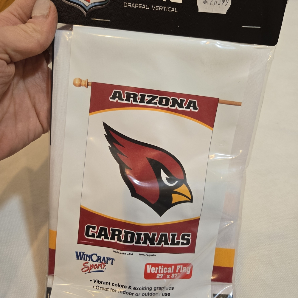 Wincraft Arizona Cardinals Vertical Flag Banner Indoor Outdoor 27" x 37" Sports